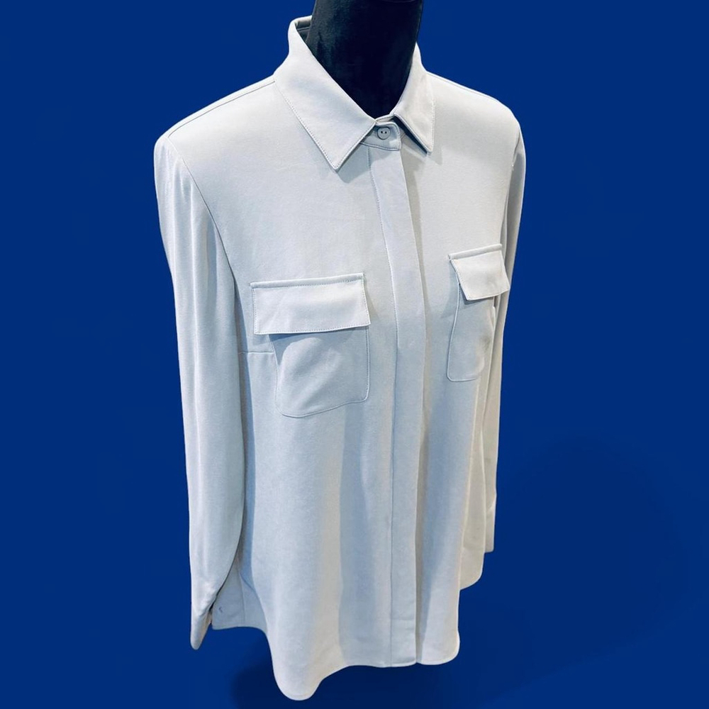 Luxury Button Down Long Sleeve Blouse Preppy Minimalist Shirt Small